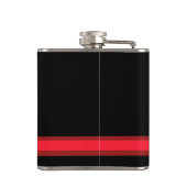 イニシャルブラック+レッドでパーソナライズストライプ フラスク (裏面)