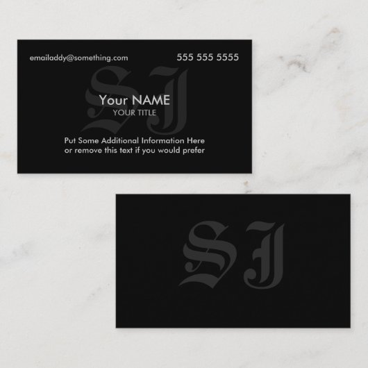 イニシャルブラック 名刺 (正面/裏面)