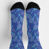 イニシャル💙🎾ブルーテニス🎾pattern ソックス (上部)