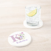 イニシャルプラスネーム&フラワーズデザイン コースター (側面)