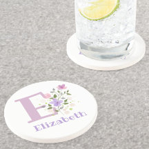 イニシャルプラスネーム&フラワーズデザイン