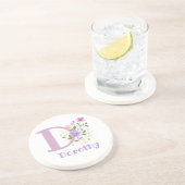 イニシャルプラスネーム&フラワーズデザイン コースター (側面)