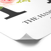 イニシャルプリント, 花のイニシャルH, 結婚式, ベビー・チャイルド ポスター (角)