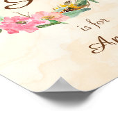 イニシャルベビーネームモノグラムアートプリント ポスター (角)