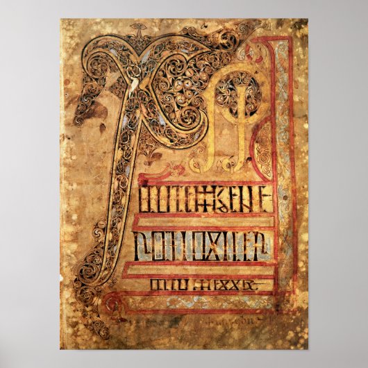 イニシャルページ：Lichfield Gospels, c.720 ポスター (正面)