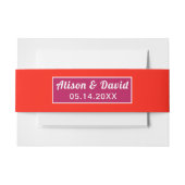 イニシャルマゼン鮮やかタとオシンプルレ結婚ンジ 招待状ベリーバンド (正面例)