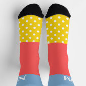 イニシャルミックスとマッチカラーとポルカパターン ソックス (上部)