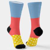 イニシャルミックスとマッチカラーとポルカパターン ソックス (傾斜あり)