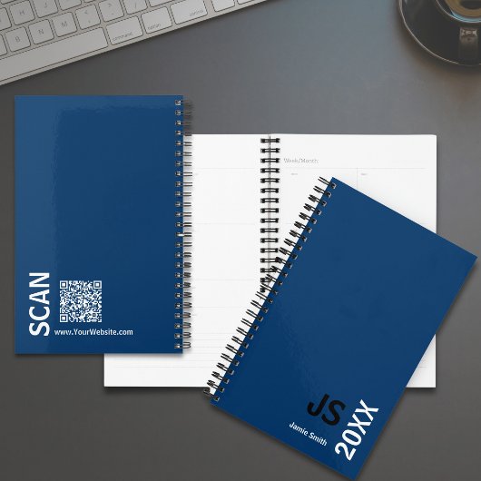 イニシャルミニマルズブラックブルーホワイトアポイントメント プランナー手帳