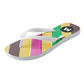 イニシャルモダンカラフルストライプレトロL黄 ビーチサンダル (アングル)