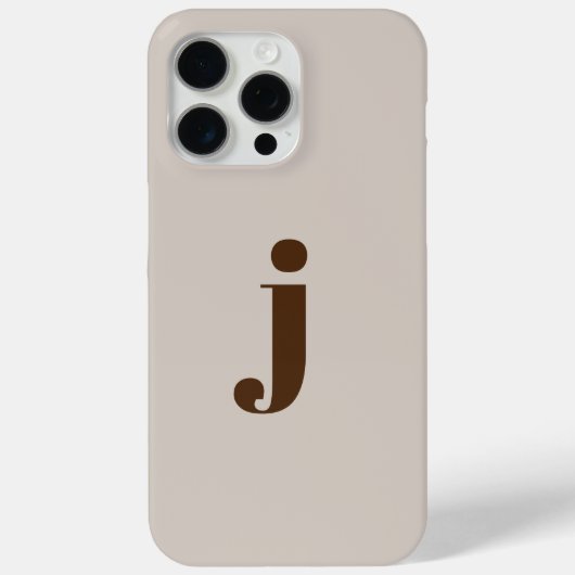 イニシャルモダンシンプルモノグラムベージュ Case-Mate iPhoneケース (裏面)