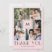 イニシャルモダン編集結婚可能な色 サンキューカード (正面)