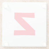 イニシャルモノグラムのレッド巨大な文字の名前 ガラスコースター (裏面)