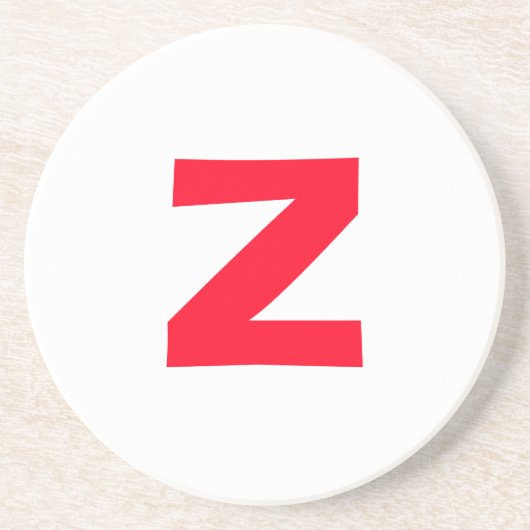 イニシャルモノグラムのレッド巨大な文字の名前 コースター (正面)