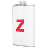 イニシャルモノグラムのレッド巨大な文字の名前 フラスク (左)