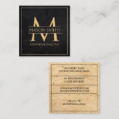 イニシャルモノグラムの名前corporative, executive スクエア名刺 (正面/裏面)