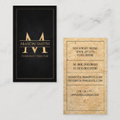 イニシャルモノグラムの名前corporative, executive 名刺 (正面/裏面)