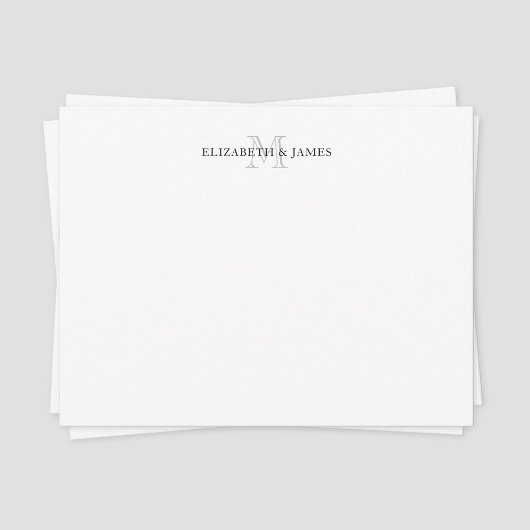 イニシャルモノグラムの対パーソナライズされた対 ノートカード