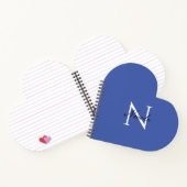 イニシャルモノグラムの手書き独自の名前ブルー ノートブック (内部)