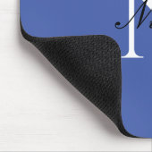 イニシャルモノグラムの手書き独自の名前ブルー マウスパッド (コーナー)