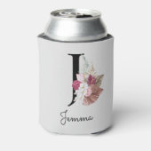 イニシャルモノグラムのJピンクボホフローラ 缶クーラー (缶裏面)
