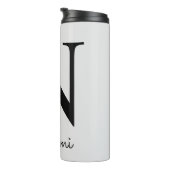 イニシャルモノグラムのNピンクボホフローラ タンブラー (回転右)