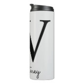 イニシャルモノグラムのWピンクボホガーリーフローラ タンブラー (回転右)