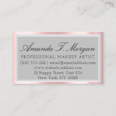イニシャルモノグラムイベントプランナーピンクフレームグレー 名刺 (裏面)