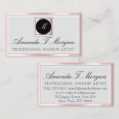 イニシャルモノグラムイベントプランナーピンクモダン枠 名刺 (正面/裏面)