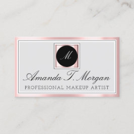 イニシャルモノグラムイベントプランナーピンクモダン枠 名刺