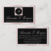 イニシャルモノグラムイベントプランナーピンク白黒 名刺 (正面/裏面)