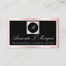 イニシャルモノグラムイベントプランナーピンク白黒 名刺