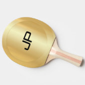 イニシャルモノグラムエレガントテンプレートグラマー金ゴールド 卓球ラケット (横)