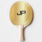 イニシャルモノグラムエレガントテンプレートグラマー金ゴールド 卓球ラケット (正面)