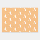 イニシャルモノグラムカスタムオレンジピーチサーモンシェード ラッピングペーパーシート (正面)