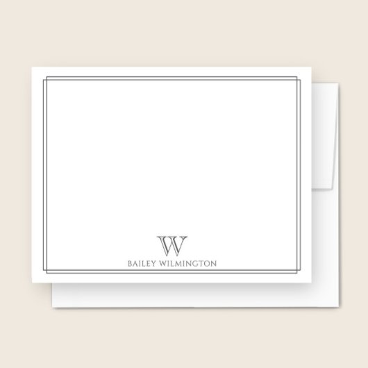 イニシャルモノグラムグレーダブル縁どプロフェッショナル ノートカード