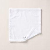 イニシャルモノグラムタイポグラフィ白黒カスタム バスタオルセット (ウォッシュタオル)