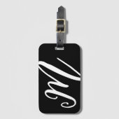 イニシャルモノグラムパーソナライズされたシンプルの追加モダン ラゲッジタグ (正面縦)