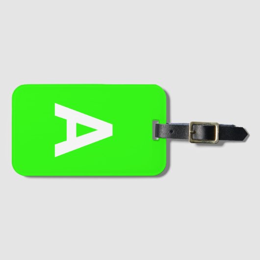 イニシャルモノグラムパーソナライズされたシンプルの追加モダン ラゲッジタグ (正面横)