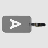 イニシャルモノグラムパーソナライズされたシンプルの追加モダン ラゲッジタグ (正面横)