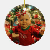 イニシャルモノグラムフェスティバルプライド写真 セラミックオーナメント (裏面)