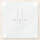 イニシャルモノグラムプロフェッショナルプレーンあなたの名前を追加 ガラスコースター (裏面)