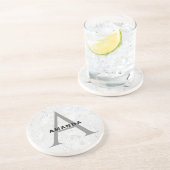 イニシャルモノグラムプロフェッショナルプレーンあなたの名前を追加 コースター (側面)