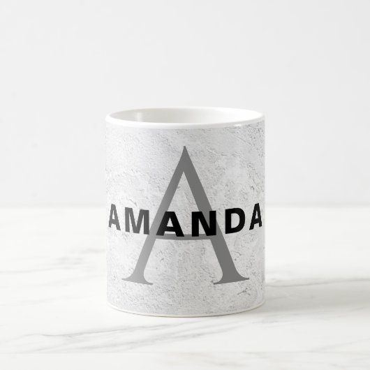 イニシャルモノグラムプロフェッショナルプレーンあなたの名前を追加 コーヒーマグカップ (中央)