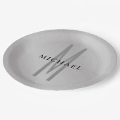 イニシャルモノグラムプロフェッショナルプレーンあなたの名前を追加 ペーパープレート (アングル)