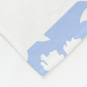 イニシャルモノグラムホワイトとライトブルー フリースブランケット (角)