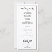 イニシャルモノグラムミニマル結婚式 プログラム (裏面)