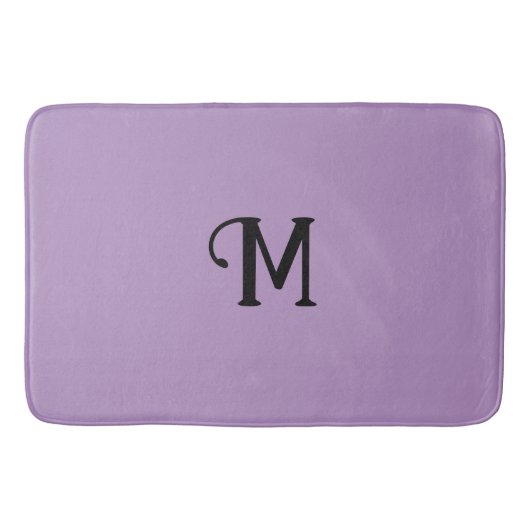 イニシャルモノグラムモルガナイト宝石トーン無地のカラー バスマット (正面)