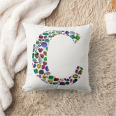 イニシャルモノグラムレターCトレンディー クッション (ブランケット)