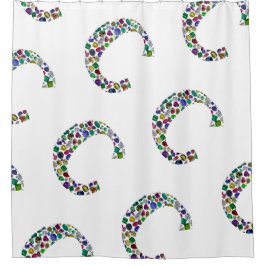 イニシャルモノグラムレターCトレンディー シャワーカーテン